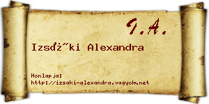 Izsáki Alexandra névjegykártya